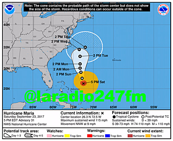 Costa este y sureste de EE.UU. podría recibir hoy marejadas del huracán María