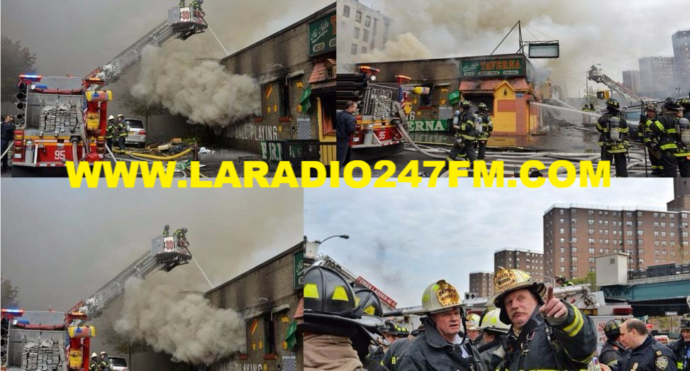 Fuego destruye comercios y deja seis bomberos heridos en el Alto Manhattan