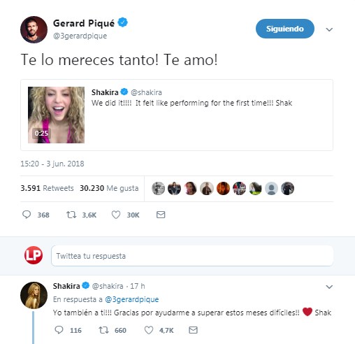 La declaración de amor de Piqué a Shakira tras su concierto