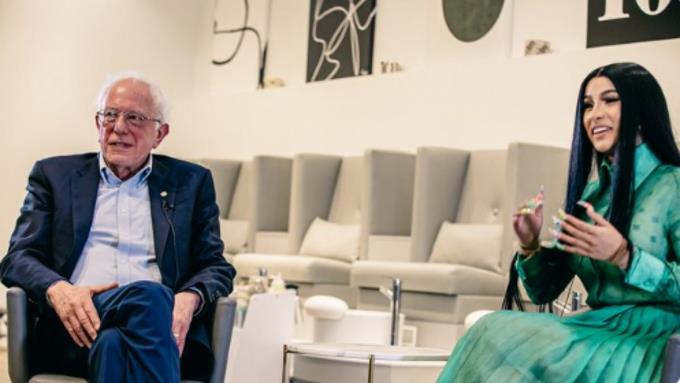 Senador de EEUU Bernie Sanders graba un video con Cardi B para su campaña a la Casa Blanca 1